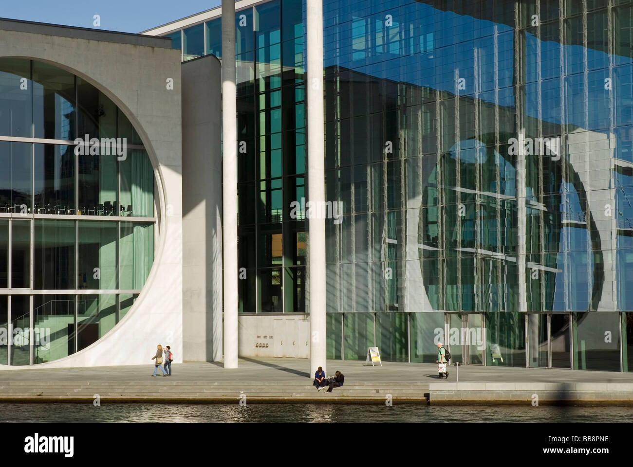 Front of the Marie-Elisabeth-Lueders-Haus governmental buildling at the Spreebogen bend of the Spree river, government area, Mi Stock Photo