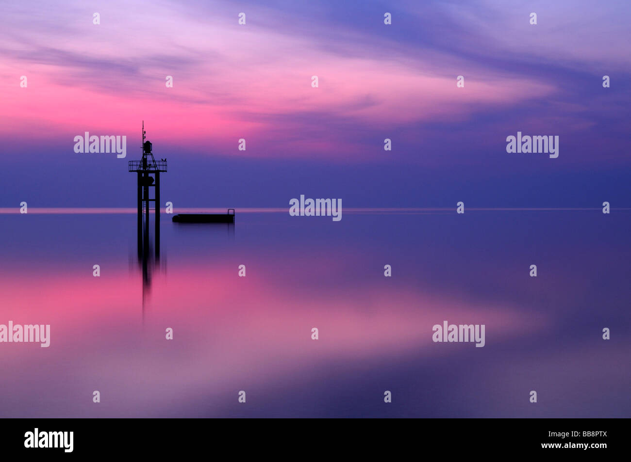 The lighthouse of Constance before sunrise, County of Constance, Baden