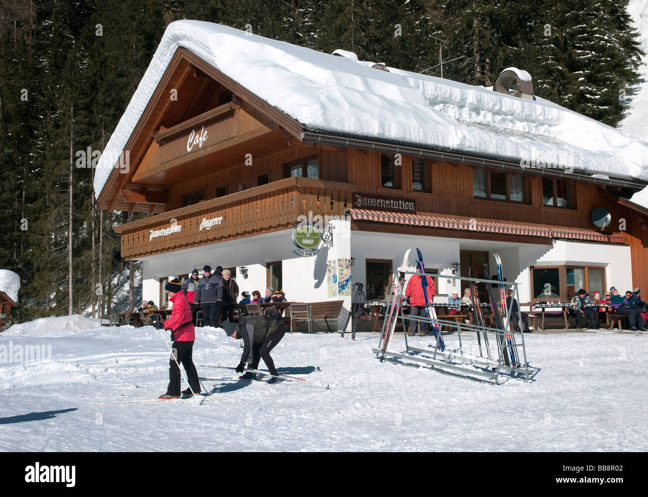 Angerer Snack-bar, Reintal Ahrntal cross-country ski area, Alto Adige, Italy, Europe Stock Photo