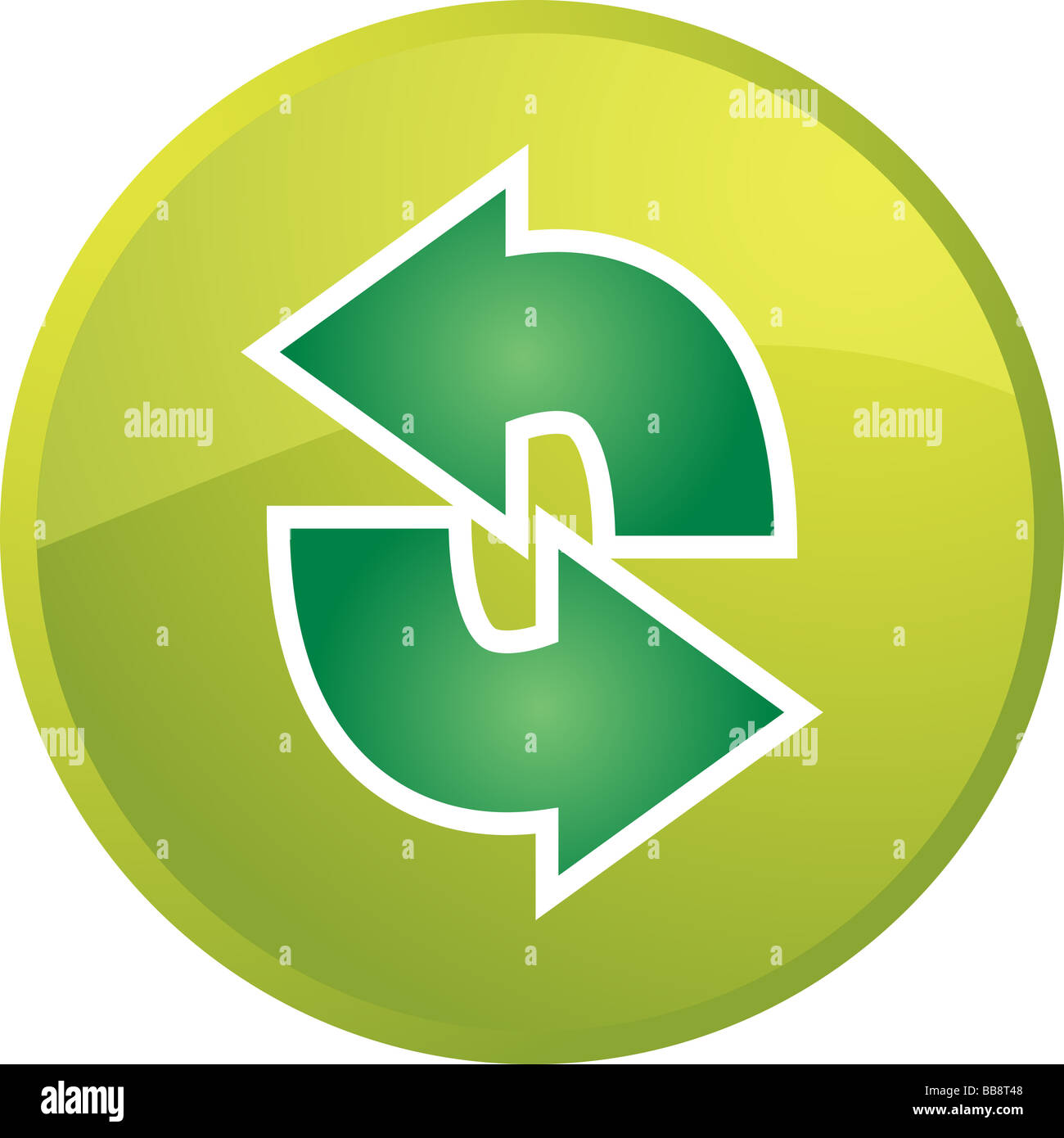 Refresh navigation icon glossy button round shape Stock Photo - Alamy