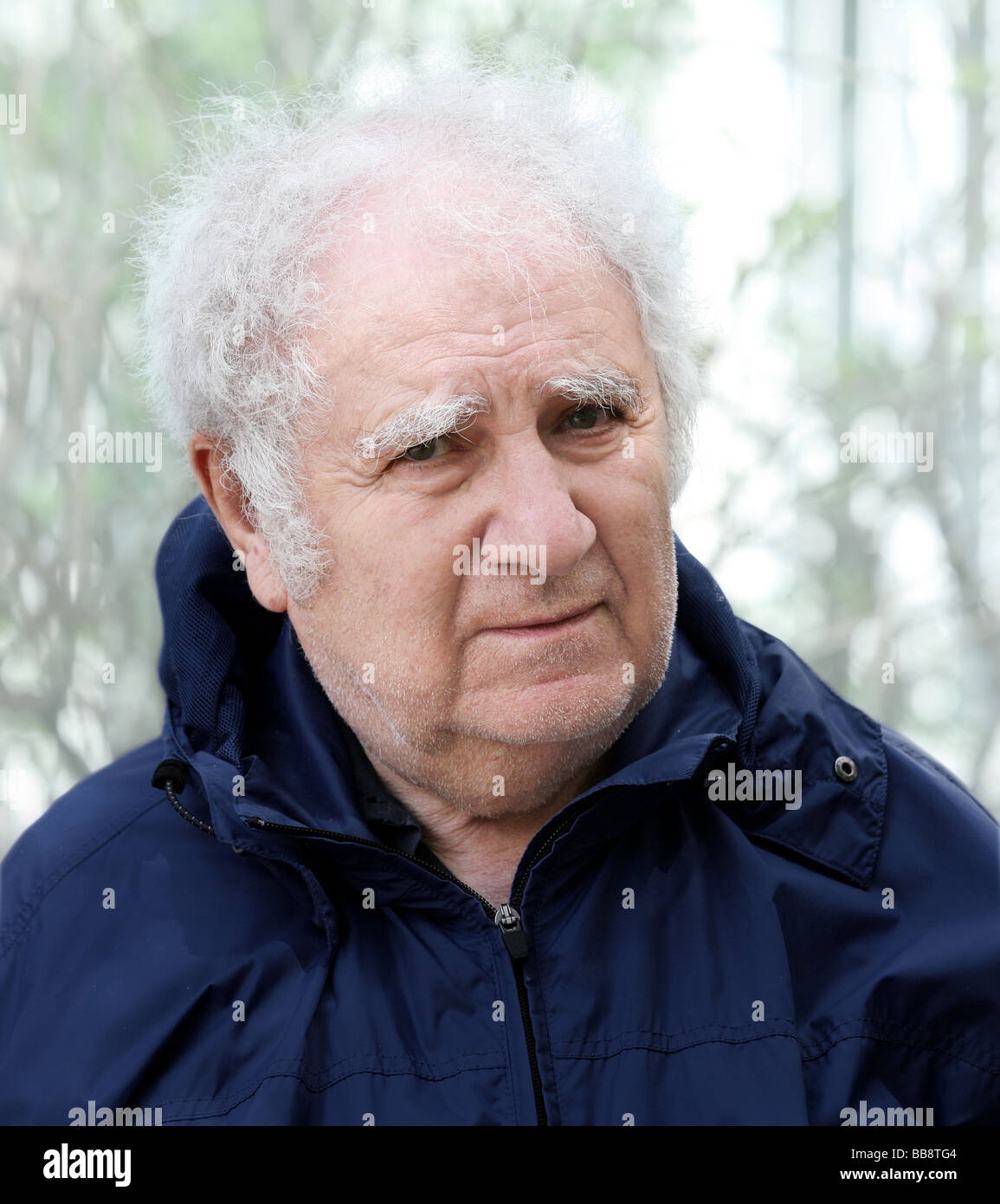 A portrait of an old man with white hair Stock Photo Alamy