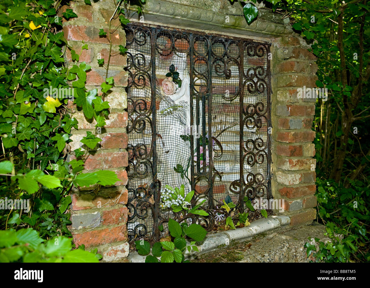The Madonna Shrine (allegedly haunted), Binsted Woods, West Sussex, UK Stock Photo