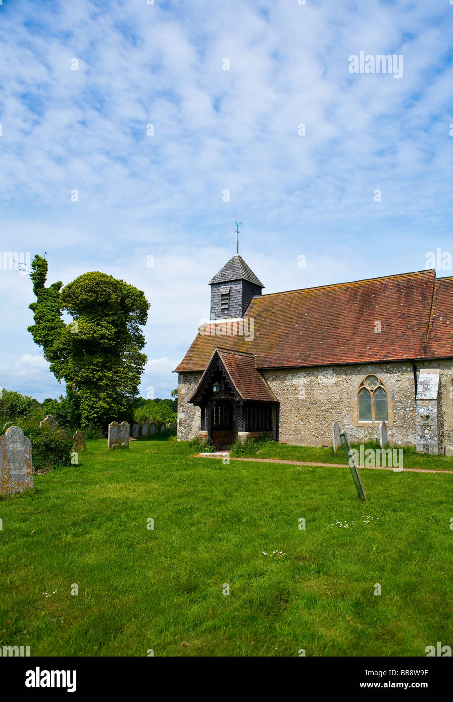 Pretty Church of St Mary, Binsted, West Sussex, UK Stock Photo