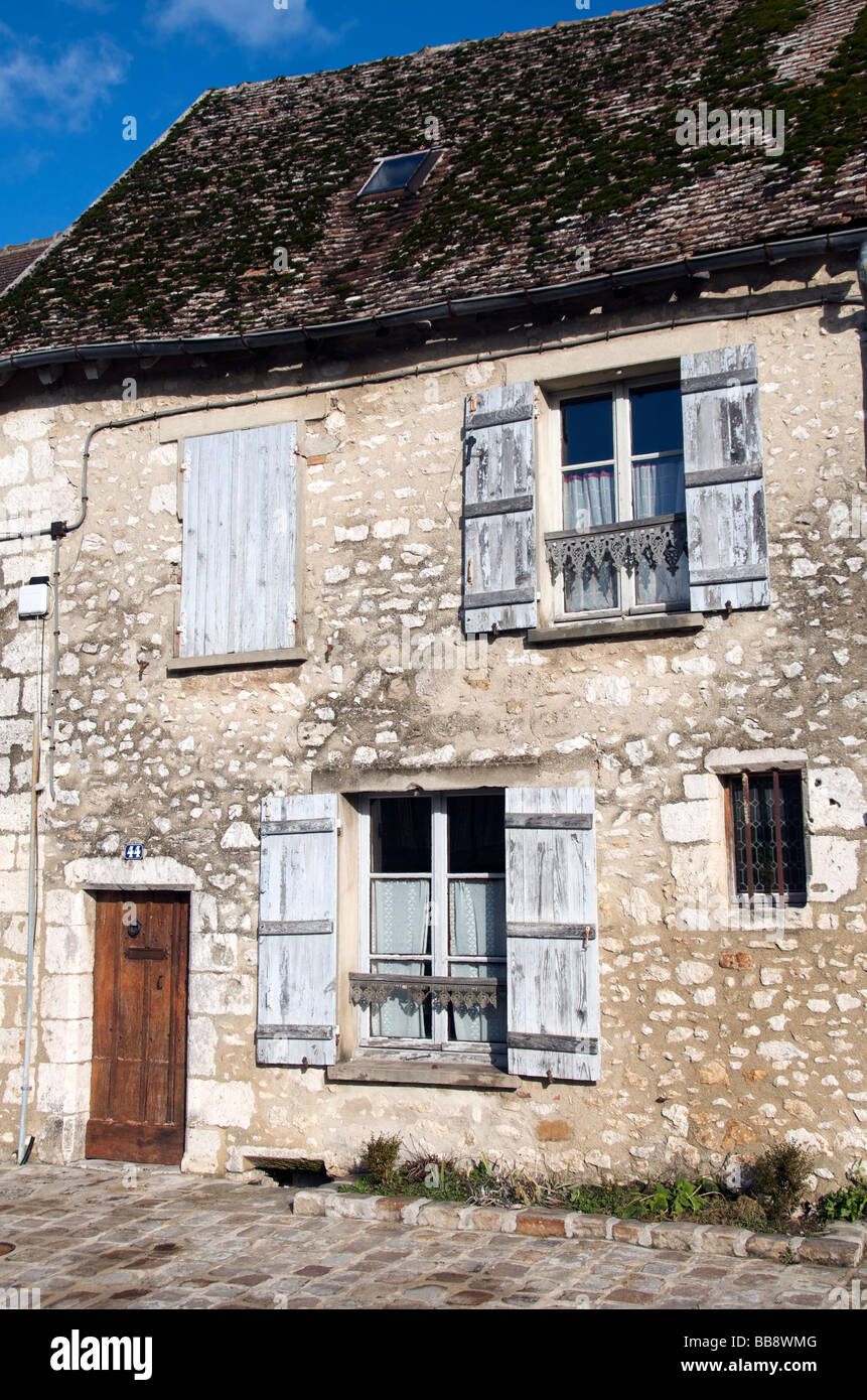 Old stone house Rue de Jouy Upper Provins Seine et Marne France Stock Photo