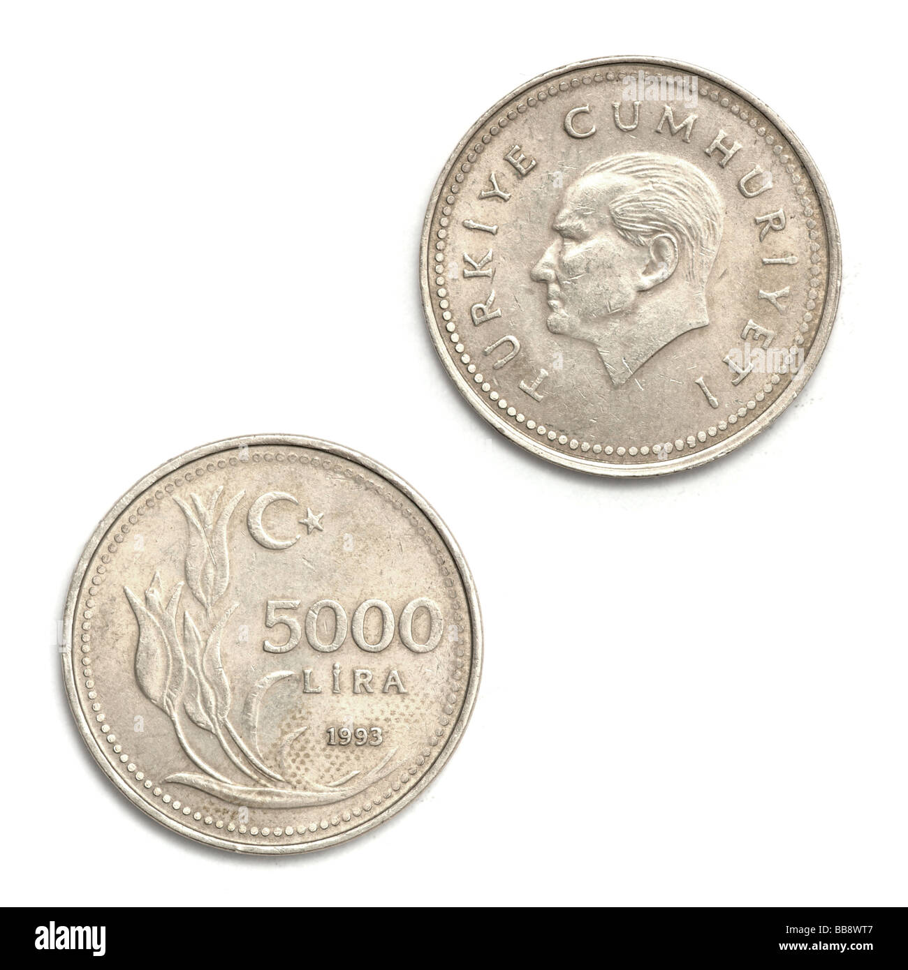 turkish-5000-lira-coin-stock-photo-alamy