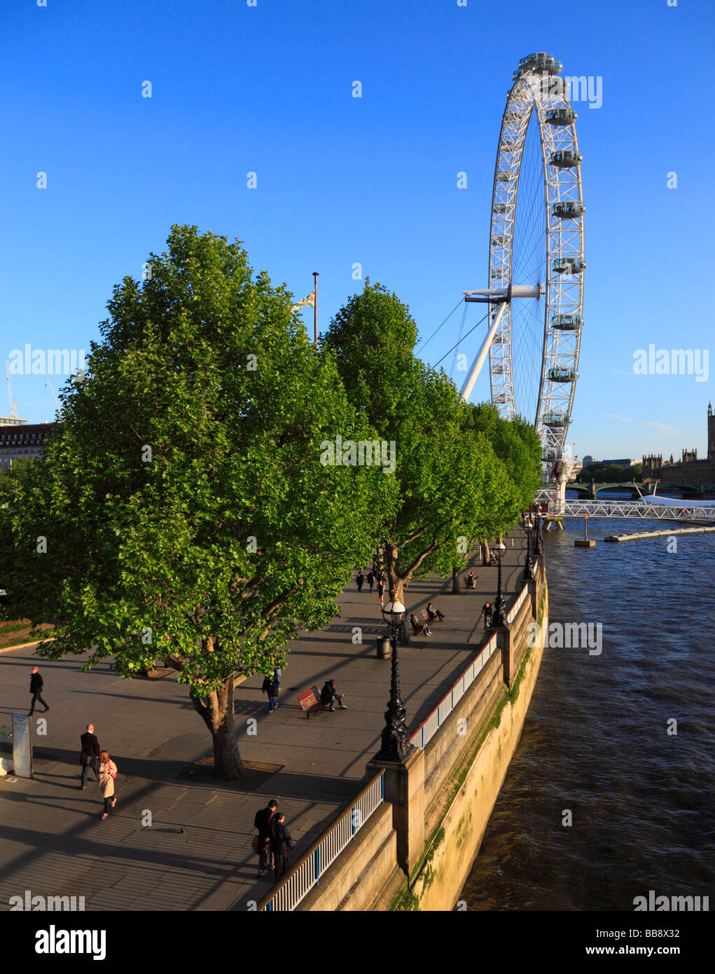 The London Eye South Bank. London, England, UK. Stock Photo