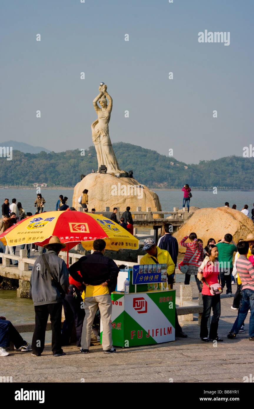 asia china Guangdong Zhuhai fisher girl statue 2008 Stock Photo