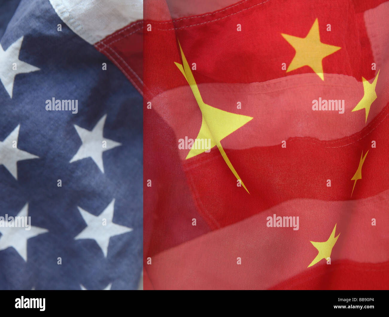 China usa flags hi-res stock photography and images - Alamy