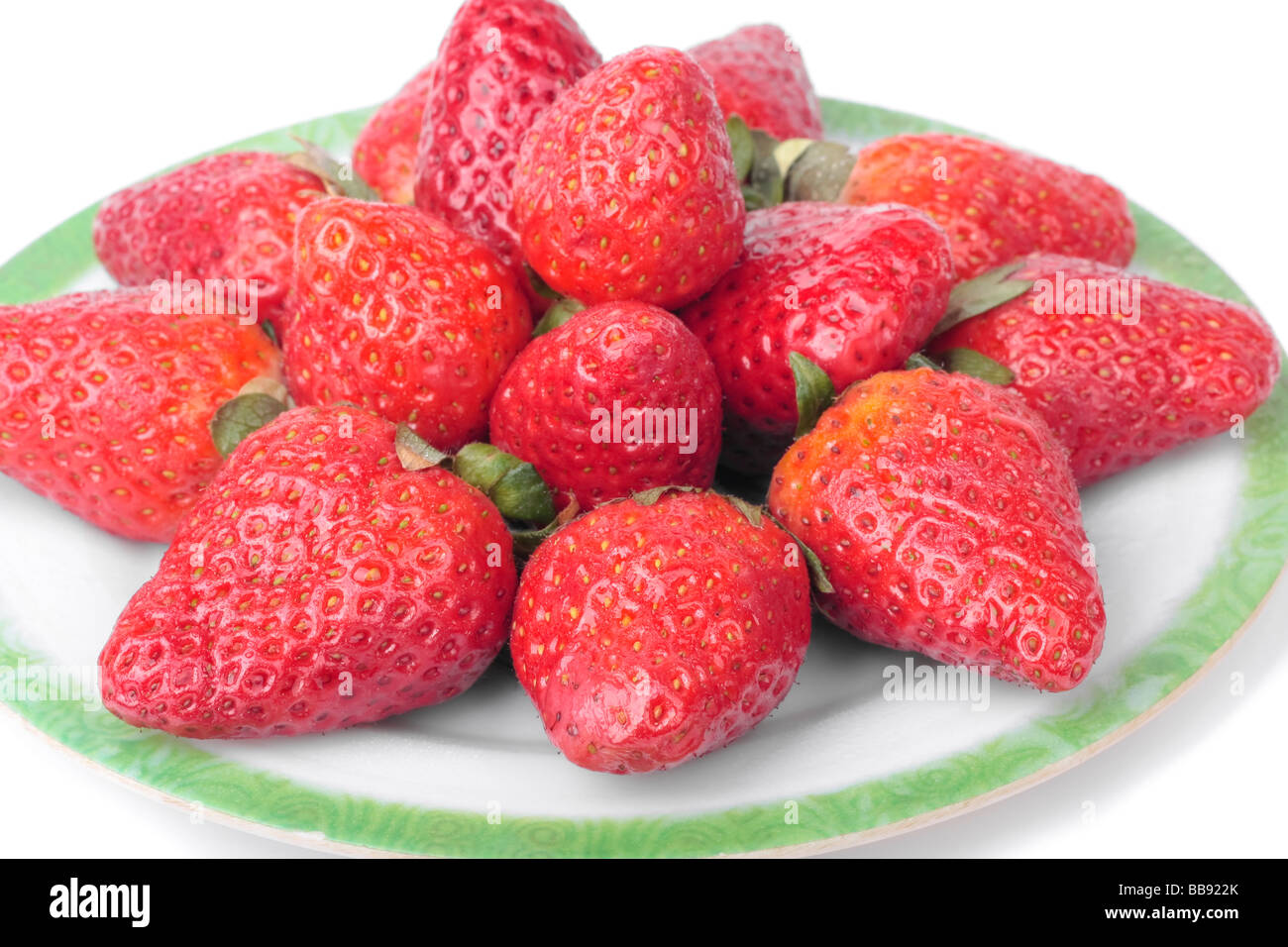 Fresh strawberries isolated on white background Stock Photo - Alamy