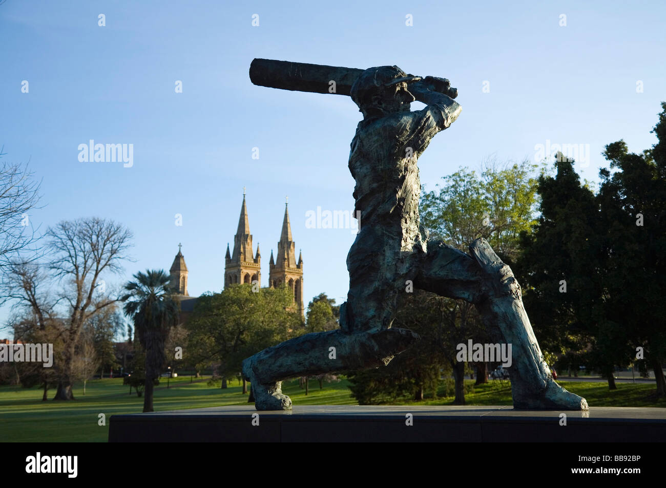 Statue of the Don (Sir Donald Bradman) at the Adelaide Oval in North