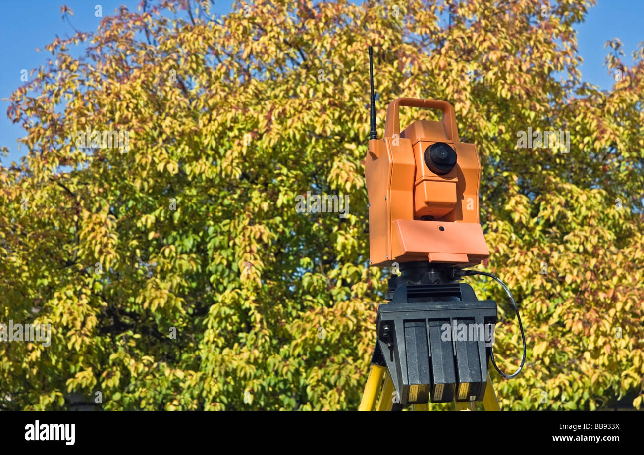 Land Surveying during fall Stock Photo Alamy