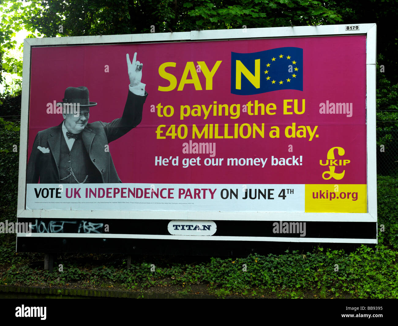 EU Billboard British National Party Stock Photo