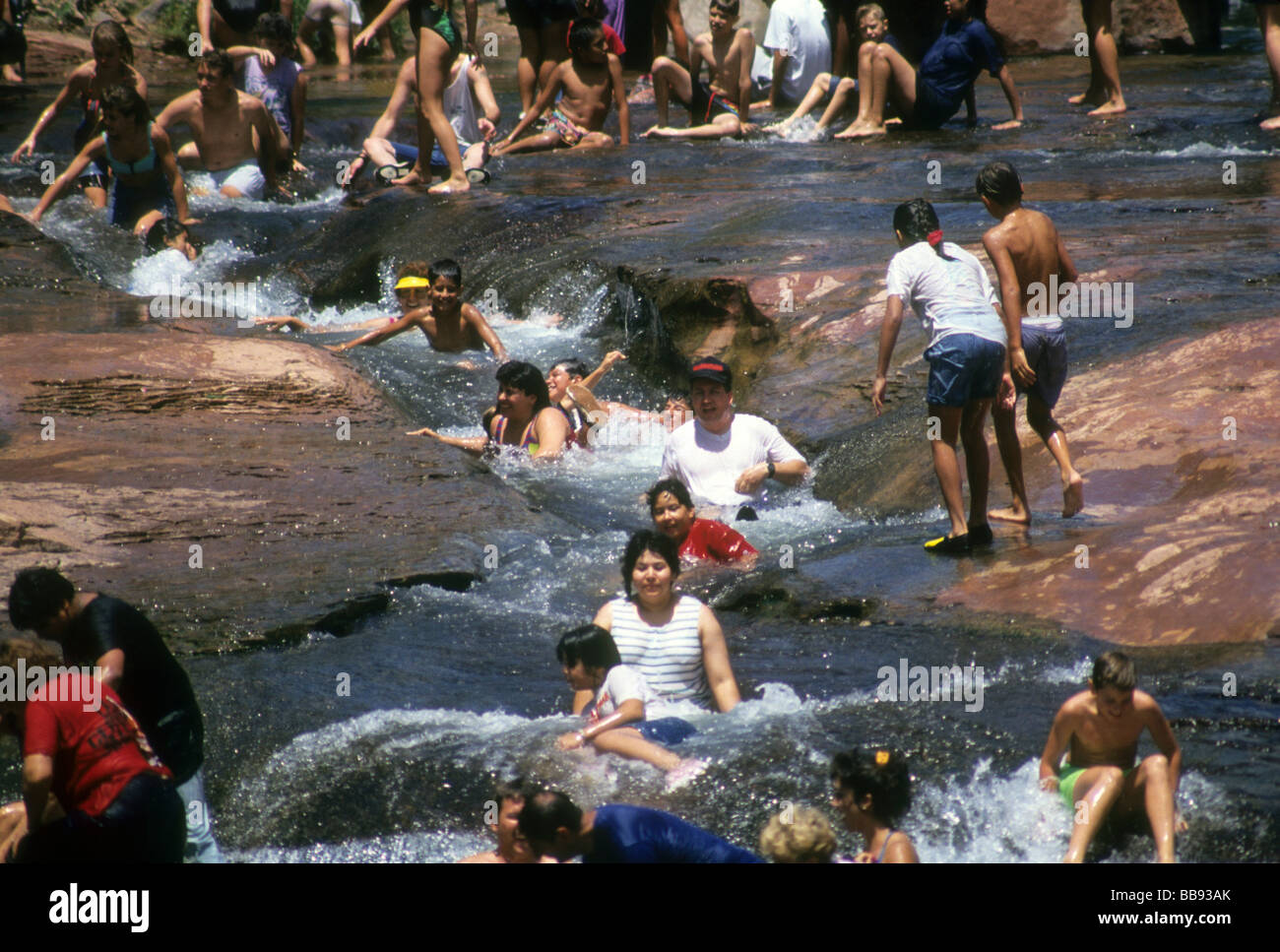 Water slide rock Sedona Arizona state park fun recreation sport family