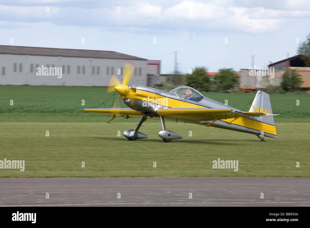 Avions Mundry CAP 232 G-IIAJ landing at Breighton Airfield Stock Photo