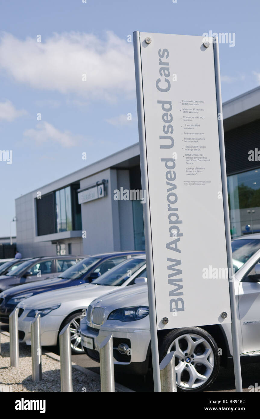 BMW Approved Used Cars on forecourt of Bavarian BMW, Boucher Road, Belfast, main dealer for BMW cars. Stock Photo