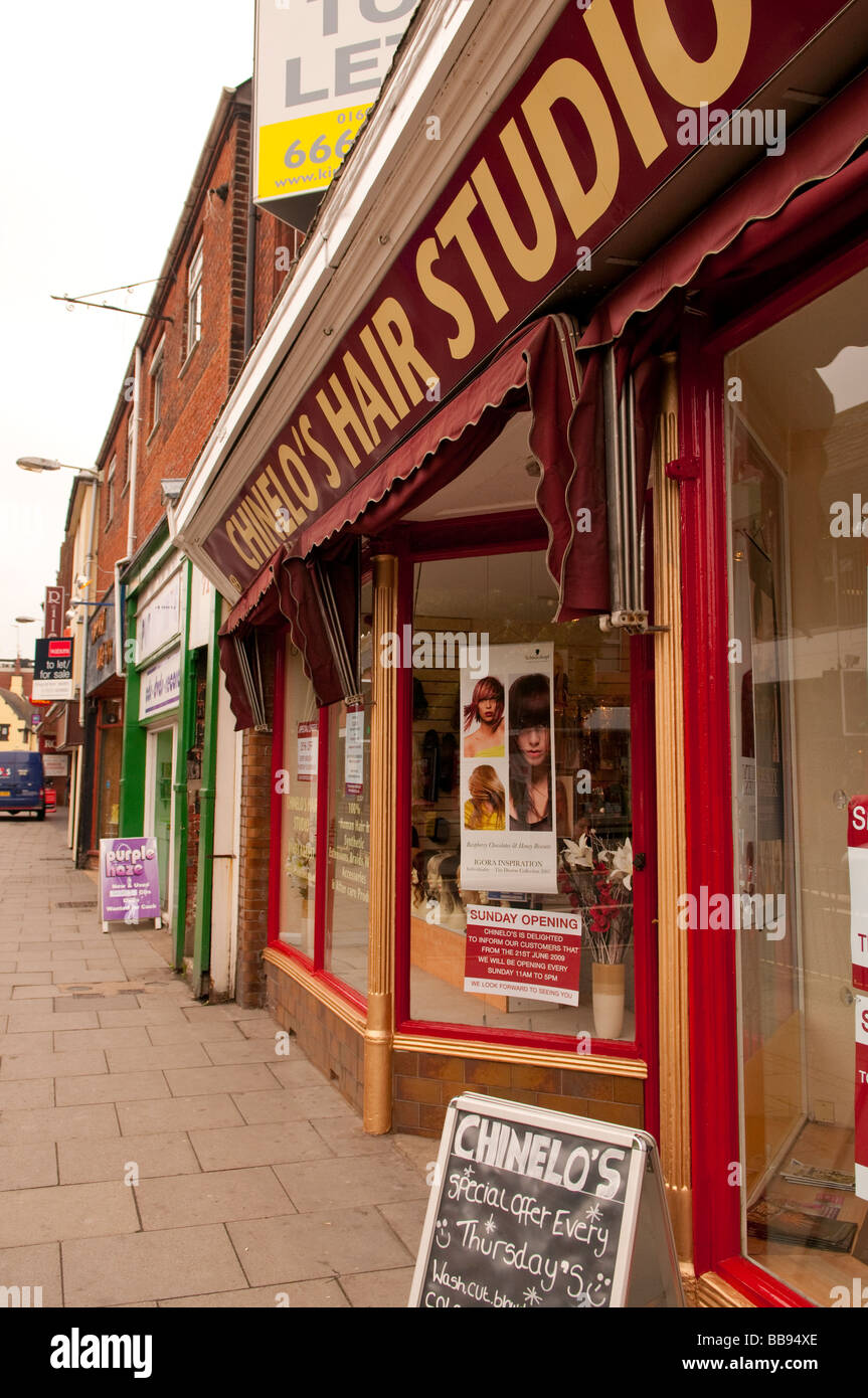 High street hairdresser in Norwich Stock Photo Alamy
