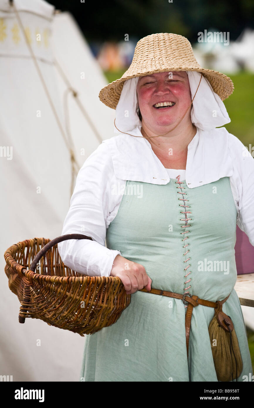 Woman dressed a medieval wife at Tewkesbury Medieval Festival 2008, Gloucestershire, UK Stock Photo