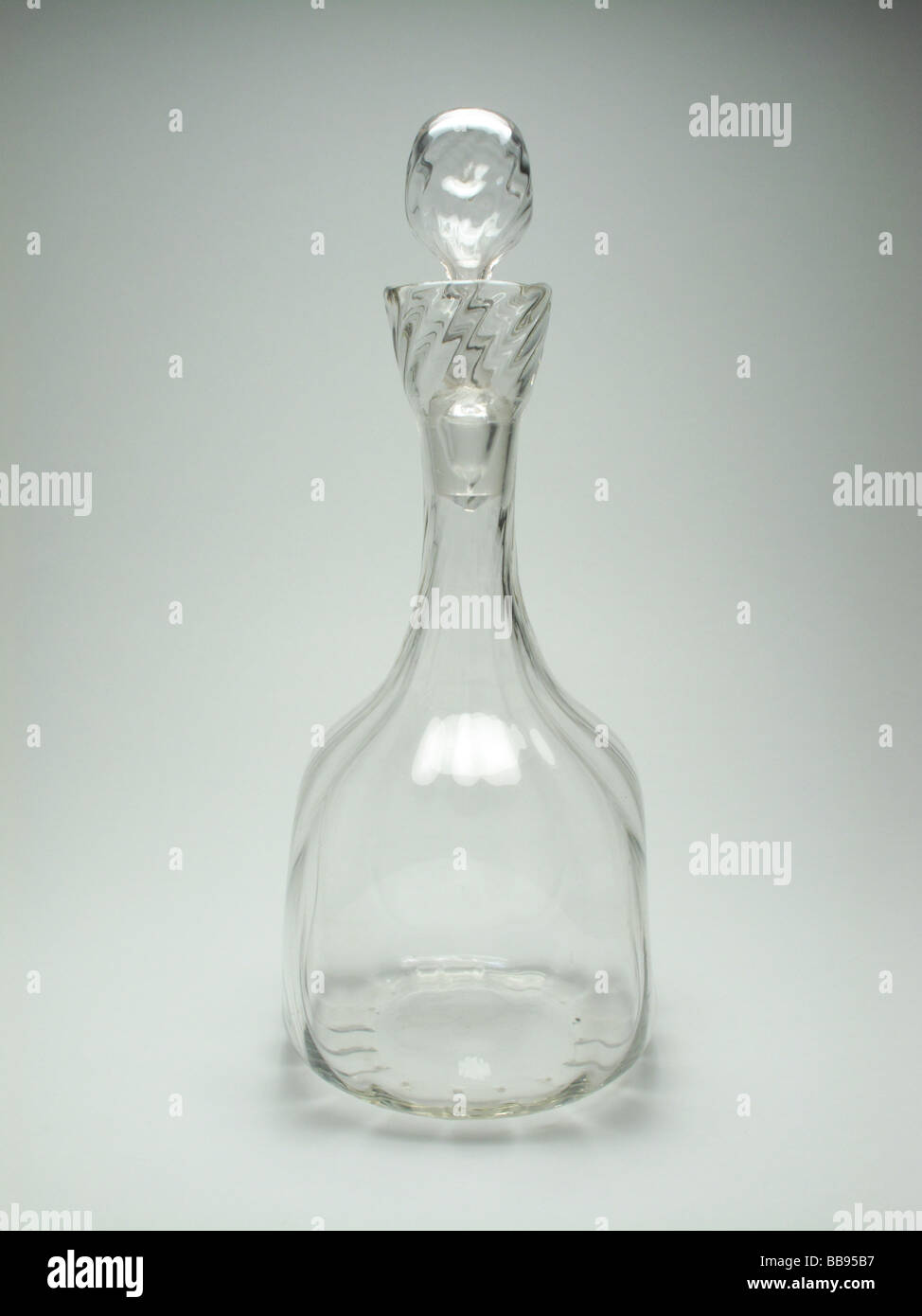 Antique James Powell and Sons Whitefriars glass arts and crafts decanter circa 1900. Stock Photo