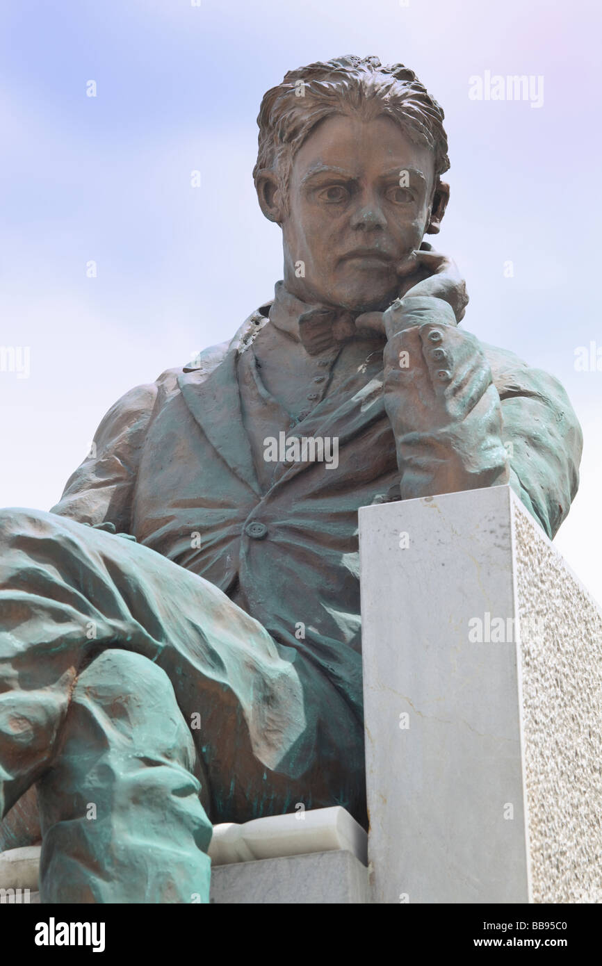 Statue of Federico Garcia Lorca 1898 to 1936 by sculptor Antonio Martinez Villa Fuente Vaqueros Granada Province Spain Stock Photo