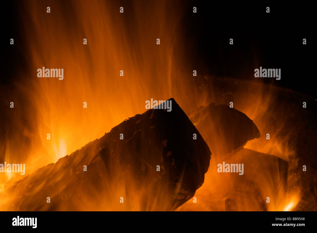 Campfire at night Stock Photo - Alamy