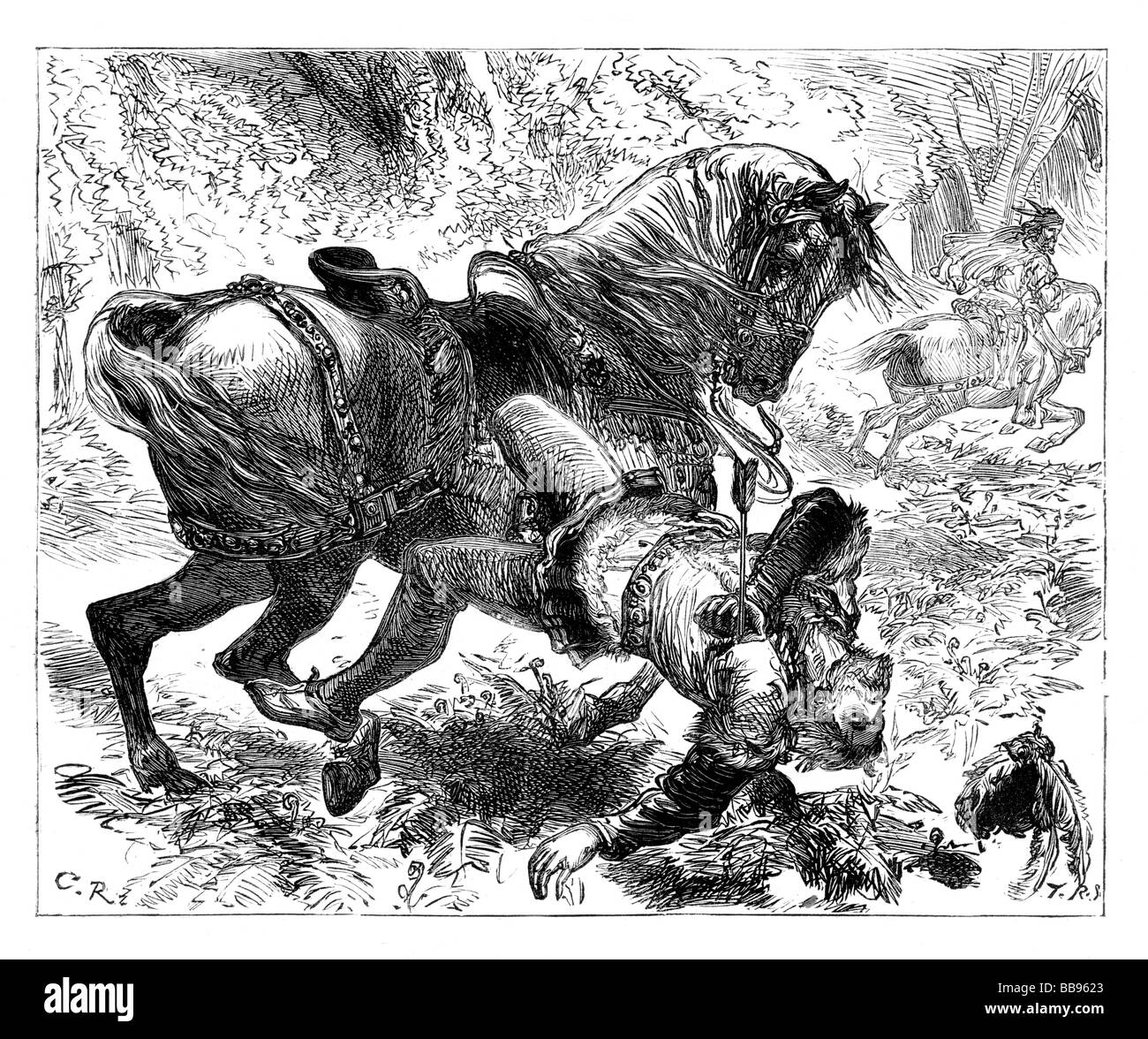 Death of King William II in the New Forest August AD1100 Stock Photo