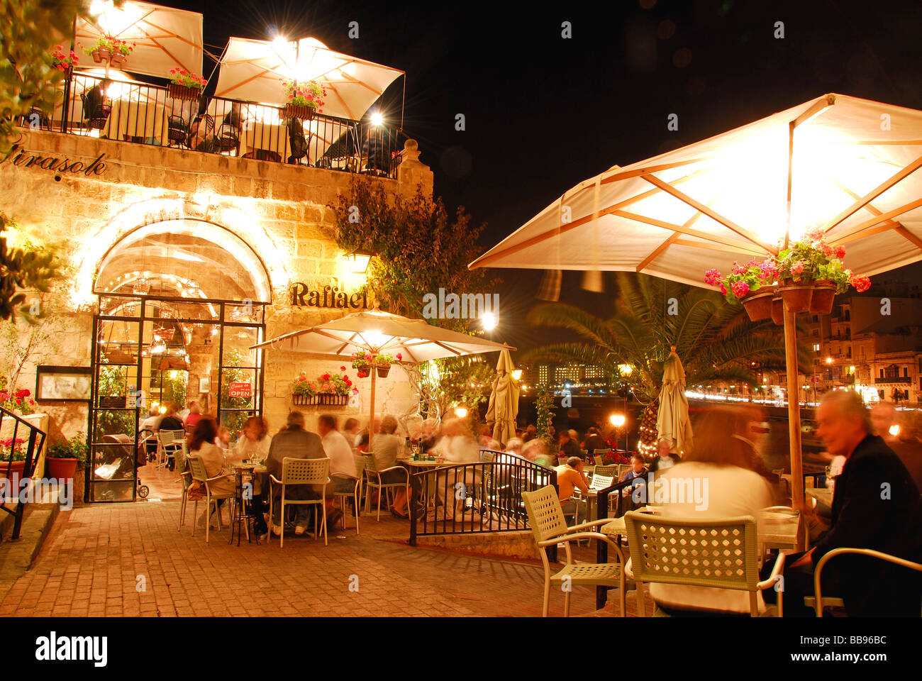 MALTA. Raffael Restaurant and bar at Spinola Bay in St Julian's. 2009. Stock Photo