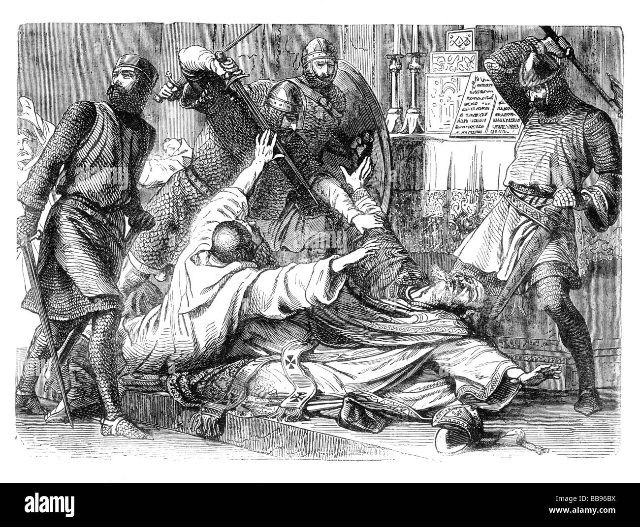 The Murder of Thomas Becket in Canterbury Cathedral AD 1170 Stock Photo