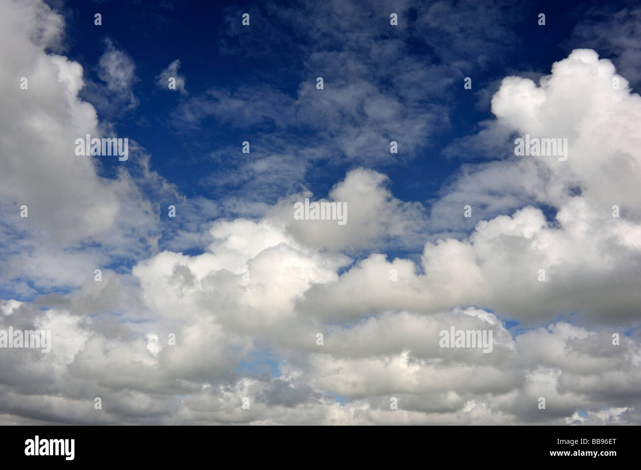 Cloudscape. White, Grey, Blue. Stock Photo