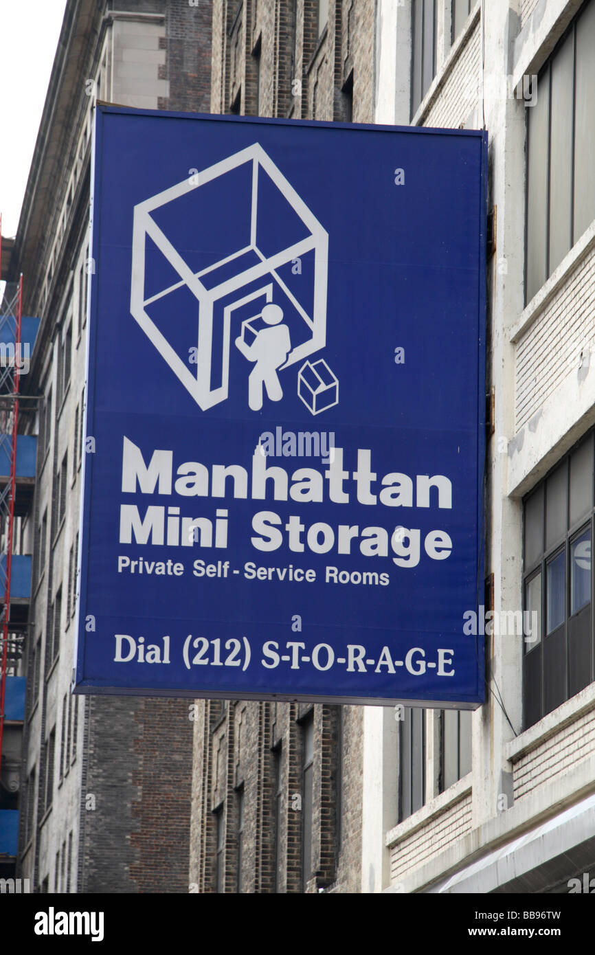 A sign above the entrance to Manhattan Mini Storage in the West Village