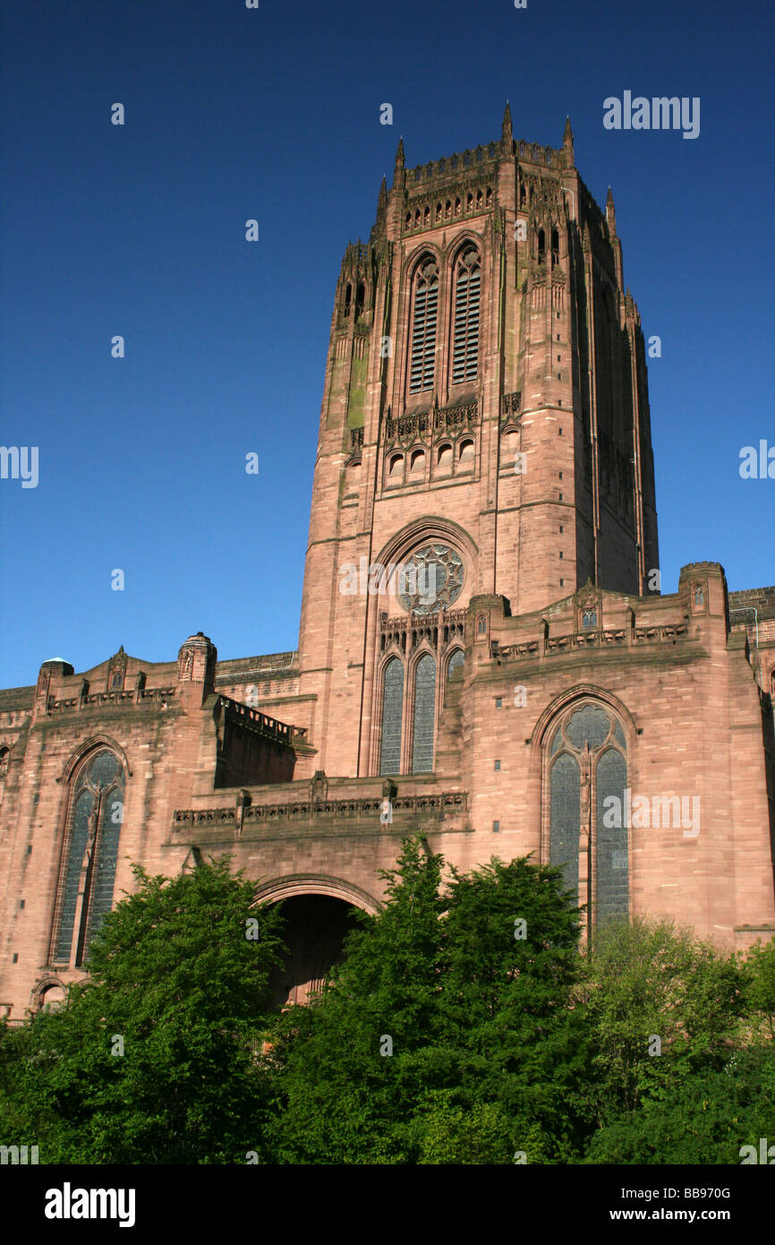 Tower Of Liverpool Anglican Cathedral, Merseyside, UK Stock Photo