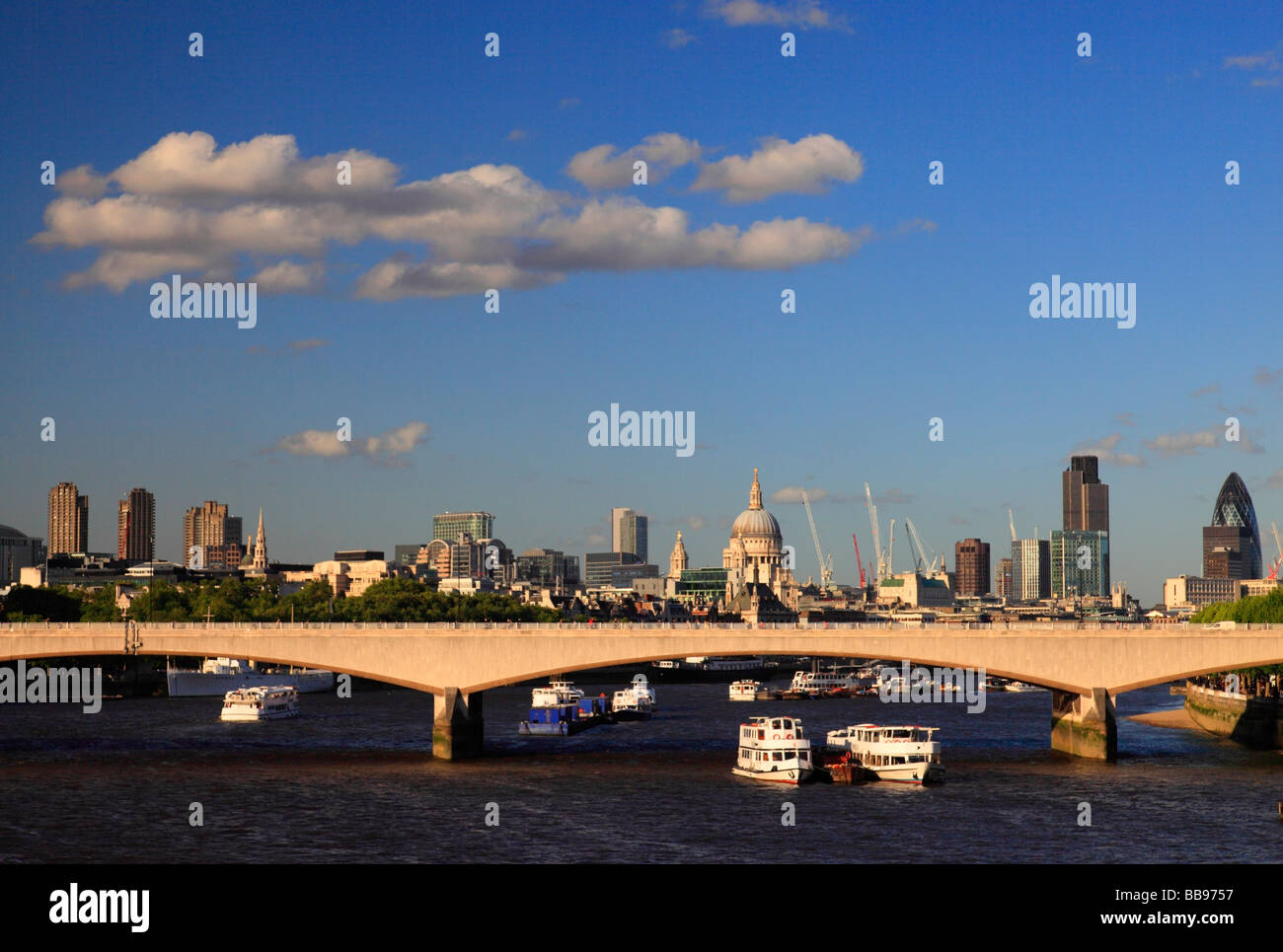 London skyline and Waterloo Bridge, London, England, UK Stock Photo - Alamy
