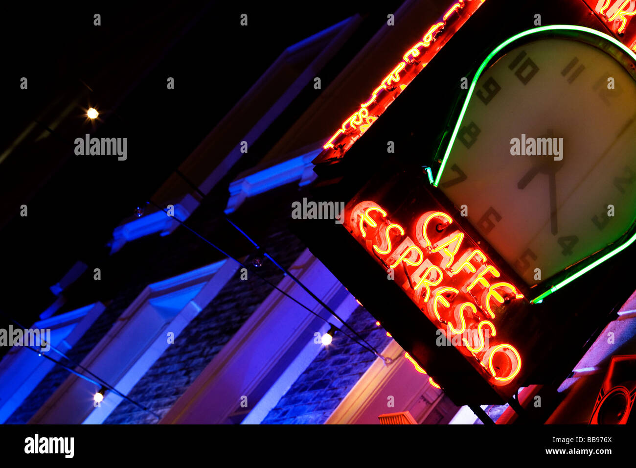 Neon Cafe Sign Soho Stock Photo