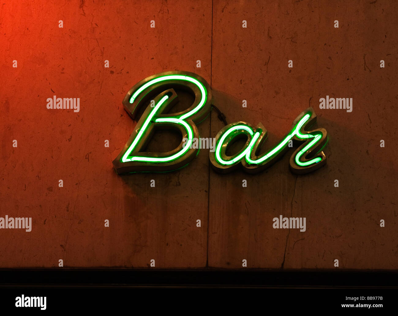 Neon Bar Sign Stock Photo