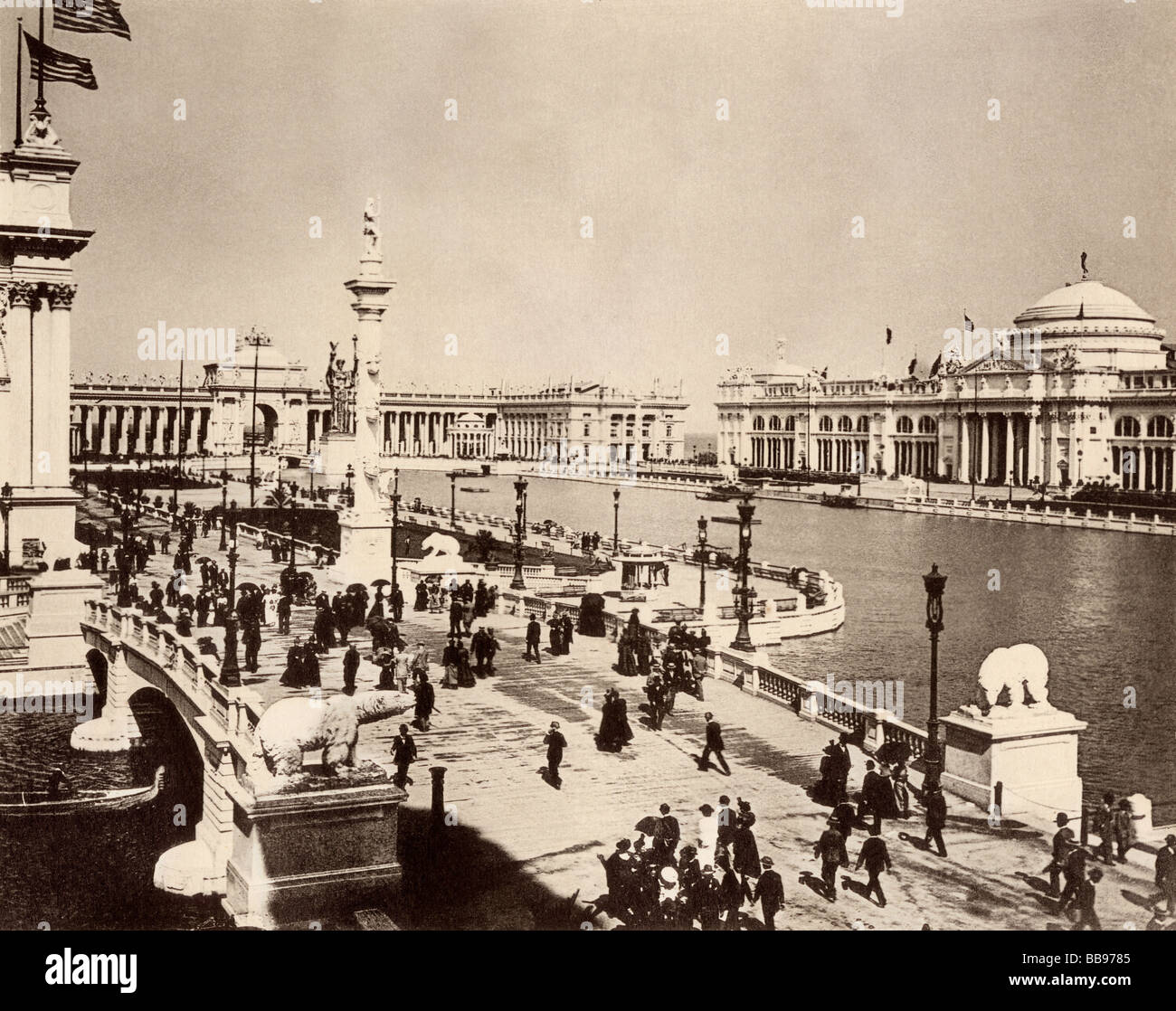 Court of Honor and central basin of the Columbian Exposition Chicago 1893. Albertype (photograph) Stock Photo