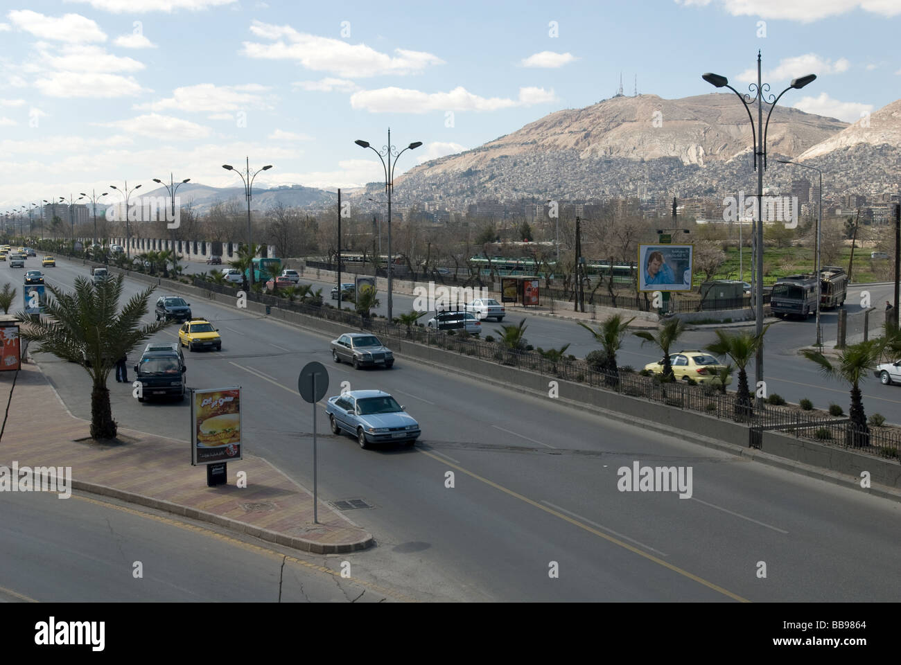 The main road coming into Damascus from the North Stock Photo