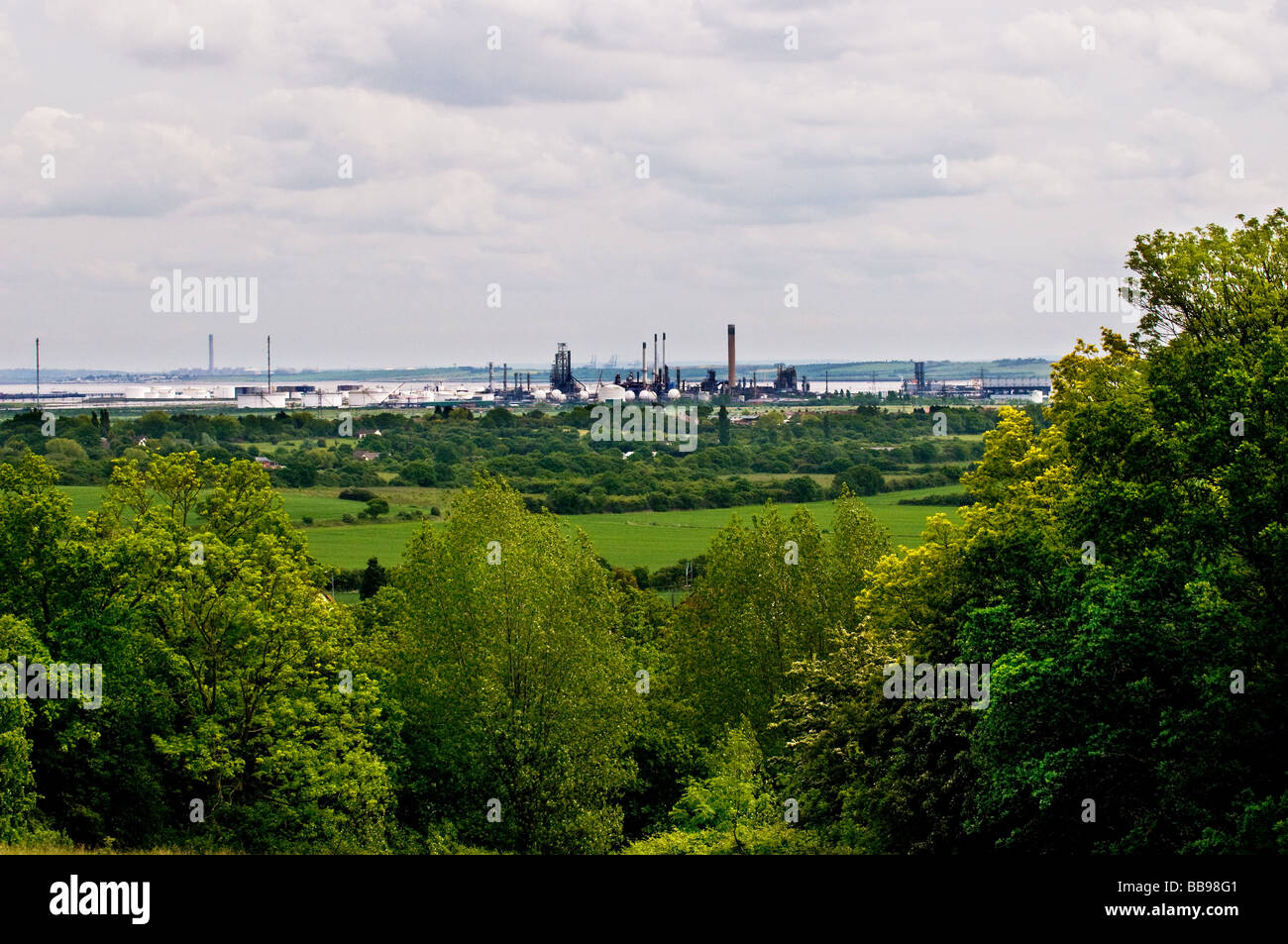 Coryton Oil Refinery seen from One Tree Hill in Essex Stock Photo - Alamy