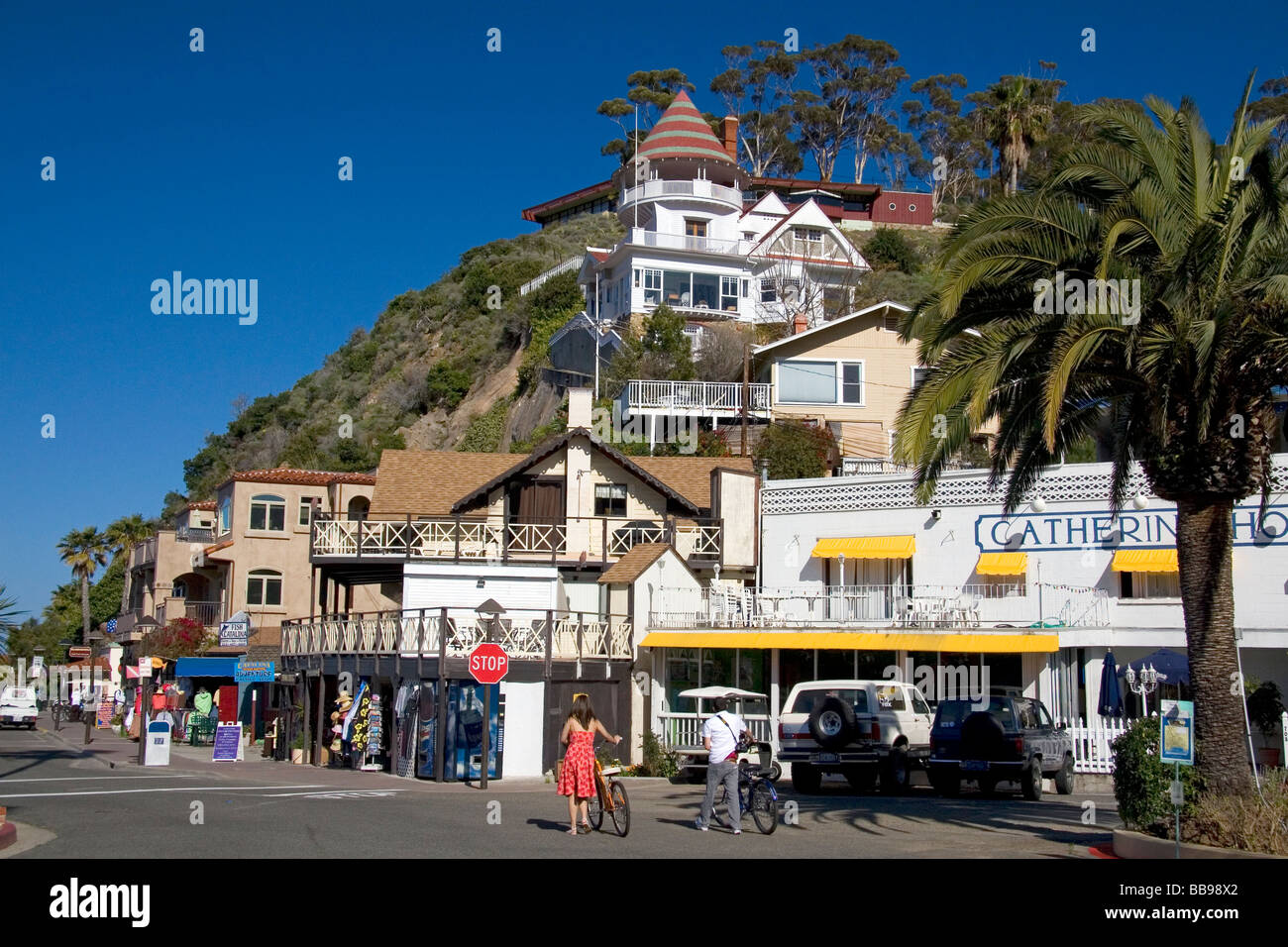 Downtown Avalon on Catalina Island California USA Stock Photo Alamy