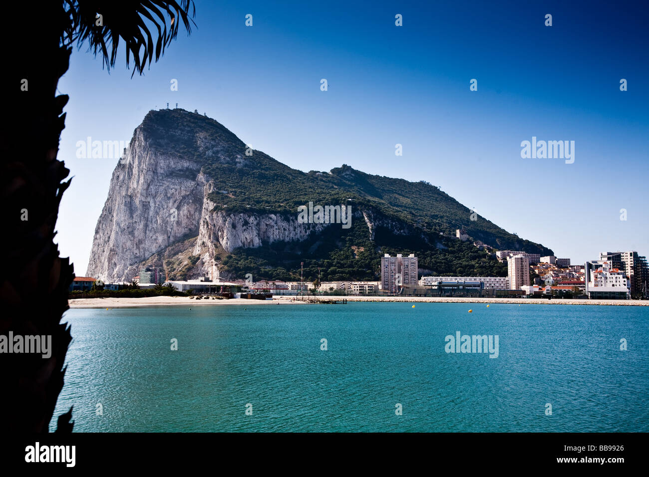 The Rock Of Gibraltar taken form the spainish mainland Stock Photo
