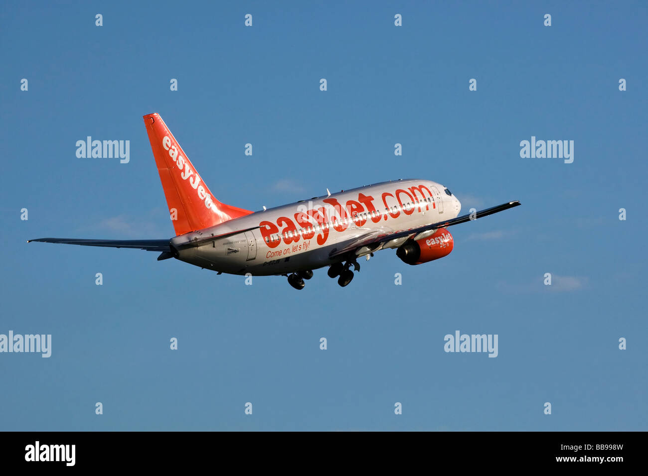 A Boeing 737 of Easy Jet on take off Stock Photo