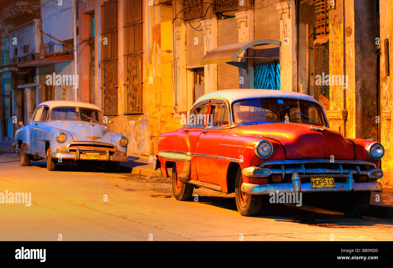 Classic cars in Havana, Cuba, Caribbean Stock Photo