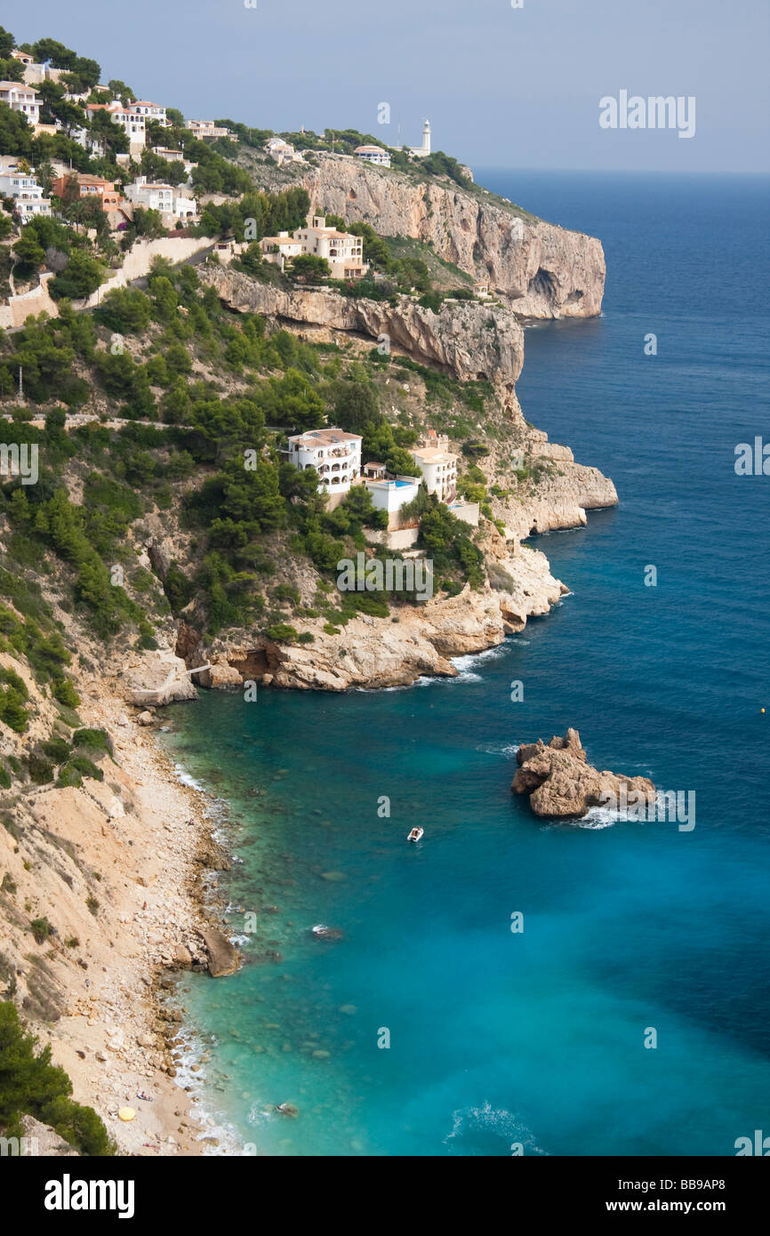 Spanish Costa Blanca Holidays coastline view from Cap de la Nao region Stock Photo