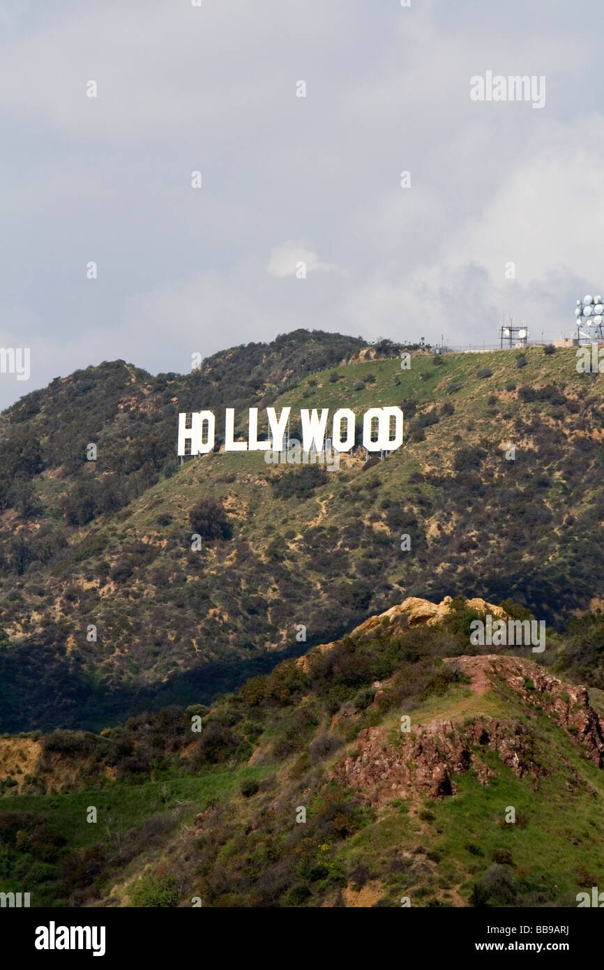 The Hollywood Sign in the Hollywood Hills area of Los Angeles California USA  Stock Photo