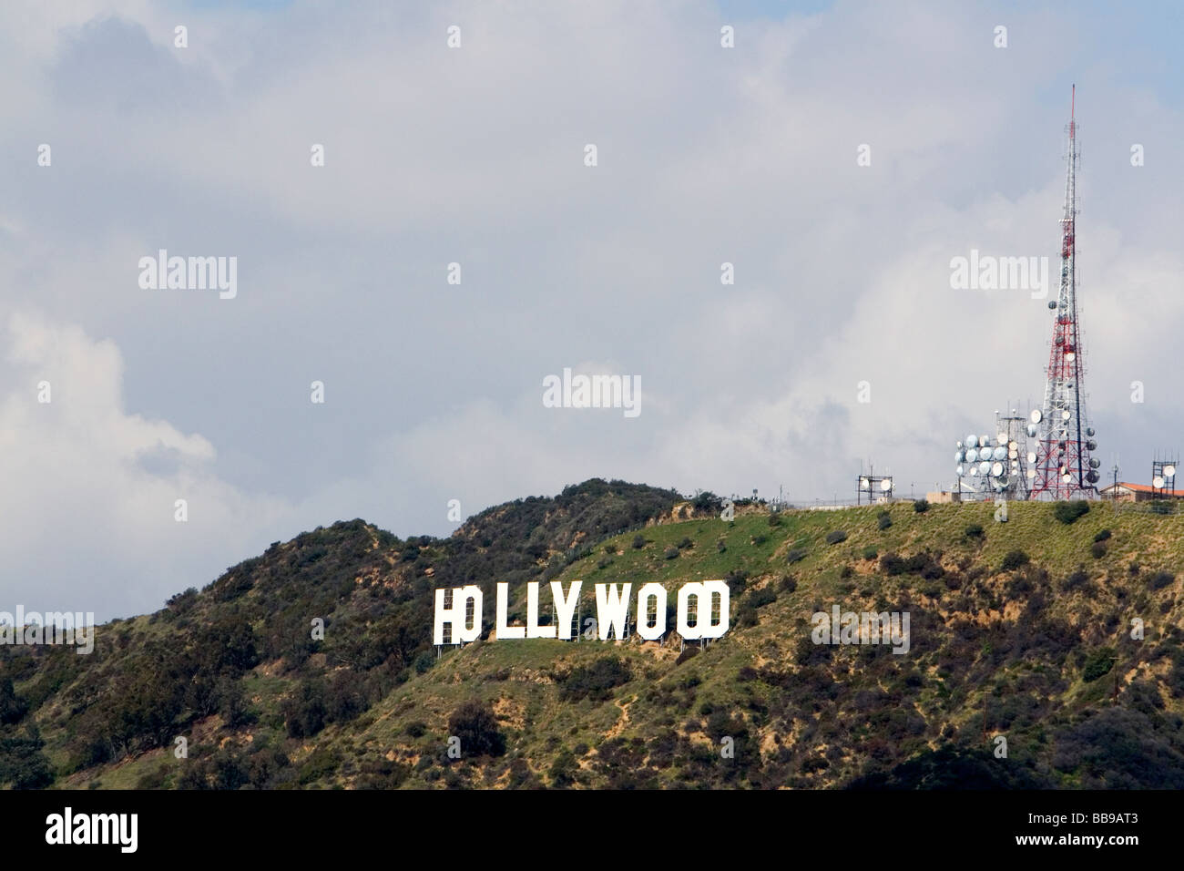 The Hollywood Sign in the Hollywood Hills area of Los Angeles California USA  Stock Photo