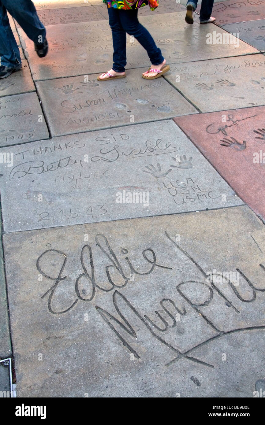 Celebrity autograph in the concrete of the Grauman s Chinese Theatre located in Hollywood Los Angeles California USA Stock Photo