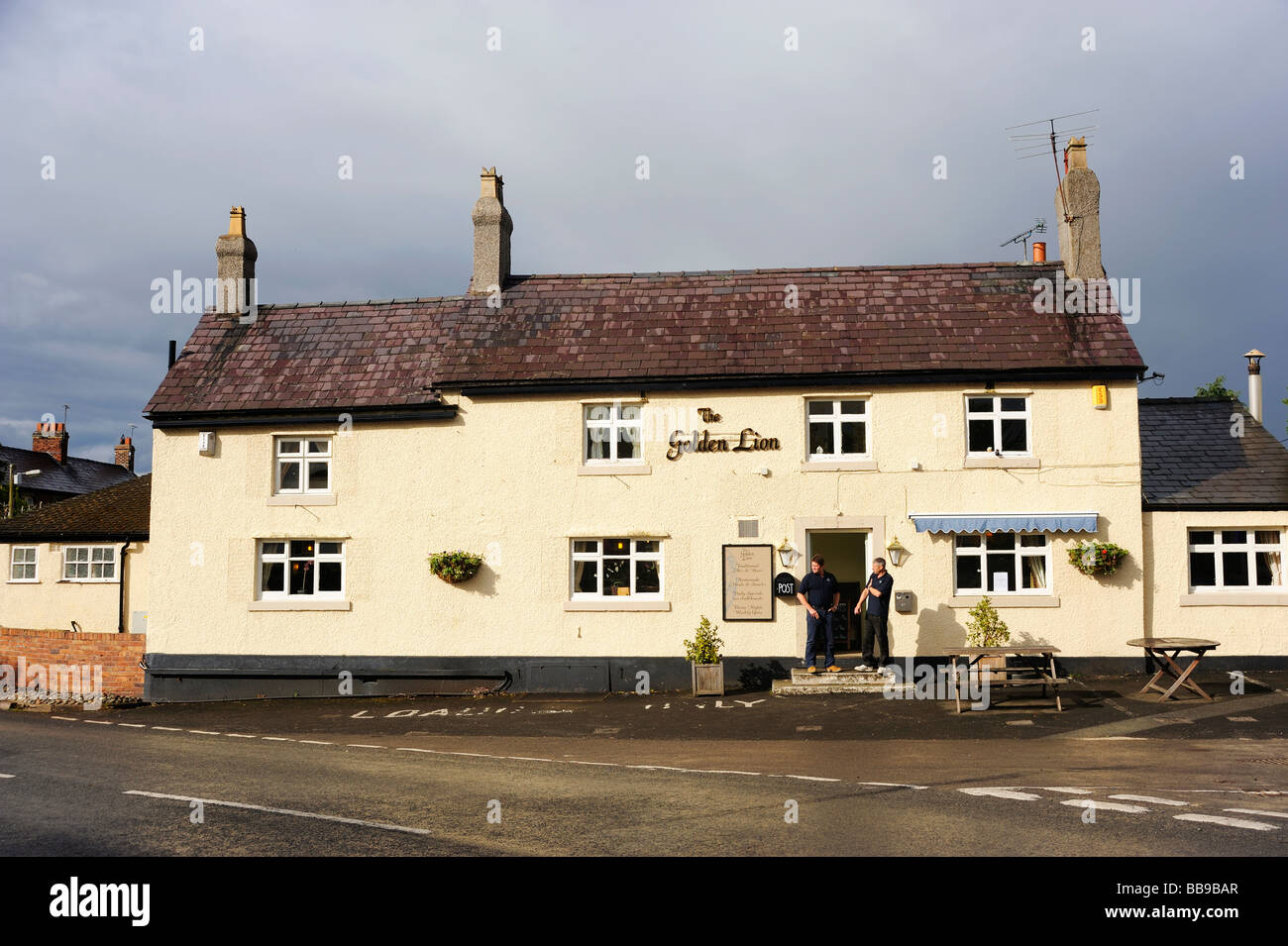 The Golden Lion Public house in Ashton Hayes Britains first carbon