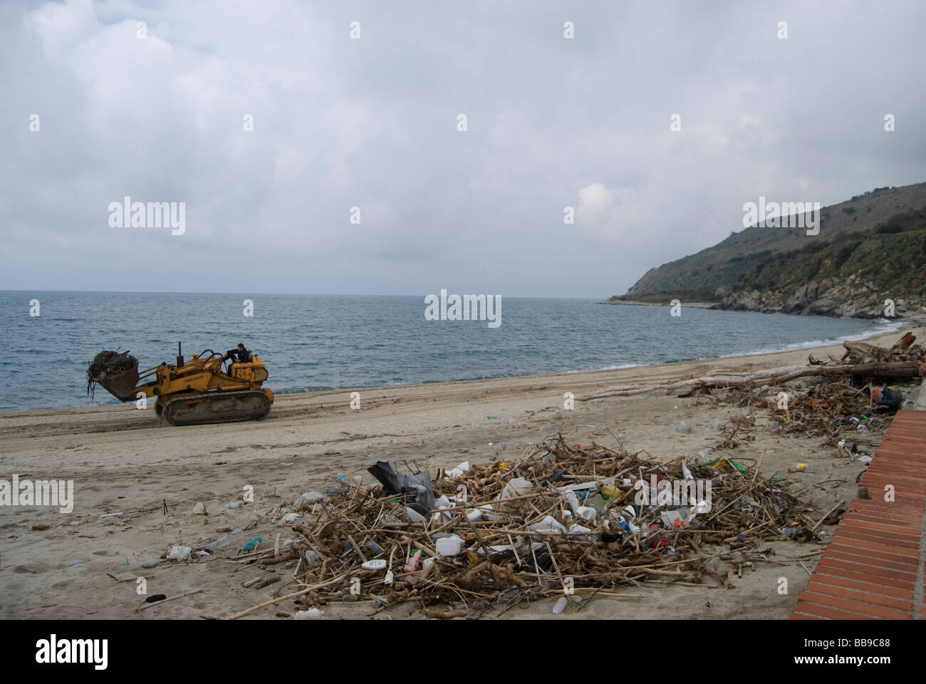Calabria. Italy. Dirt and rubbish on a beach Stock Photo - Alamy