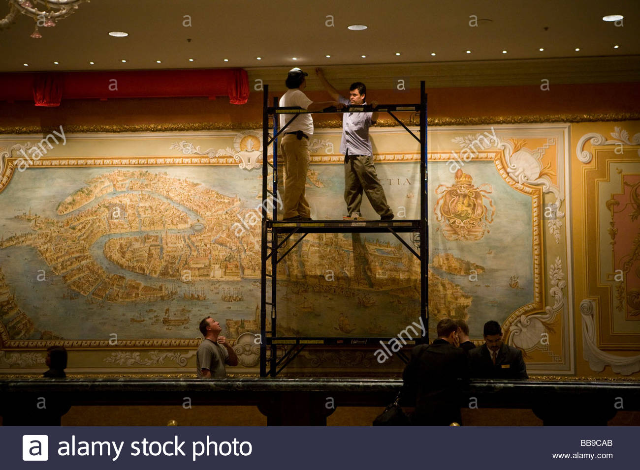 The Venetian Hotel Repairs At The Front Desk Stock Photo