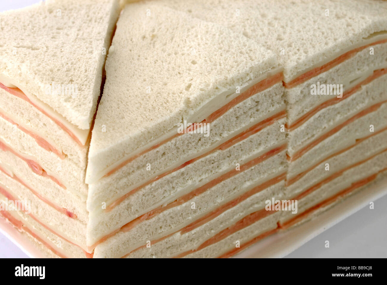 Sandwich Ham and Cheese Classical White Bread Stock Photo
