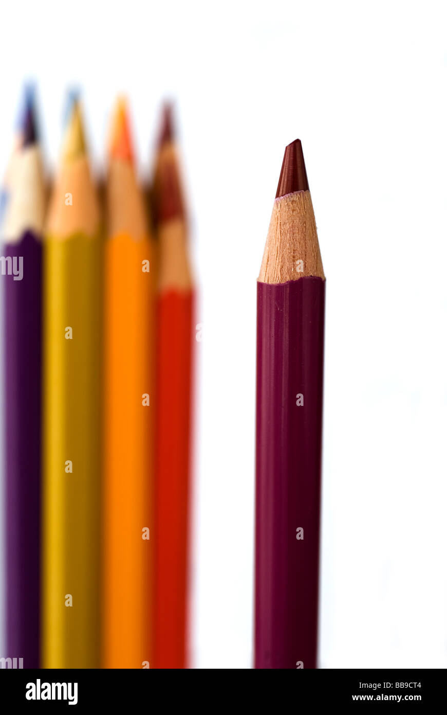 colored pencils, decision making Stock Photo