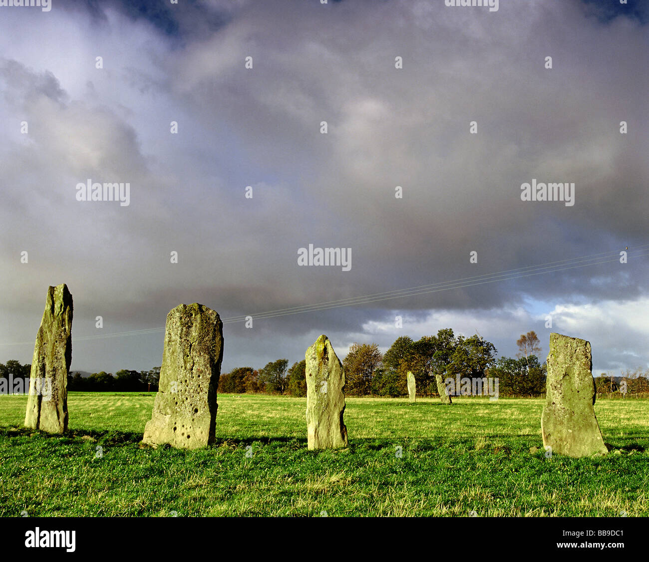Ballymeanoch Standing Stones Nr Kilmartin Valley of the Dead Argyll and Bute Strathclyde Scotland Celtic Britain  HOMER SYKES Stock Photo